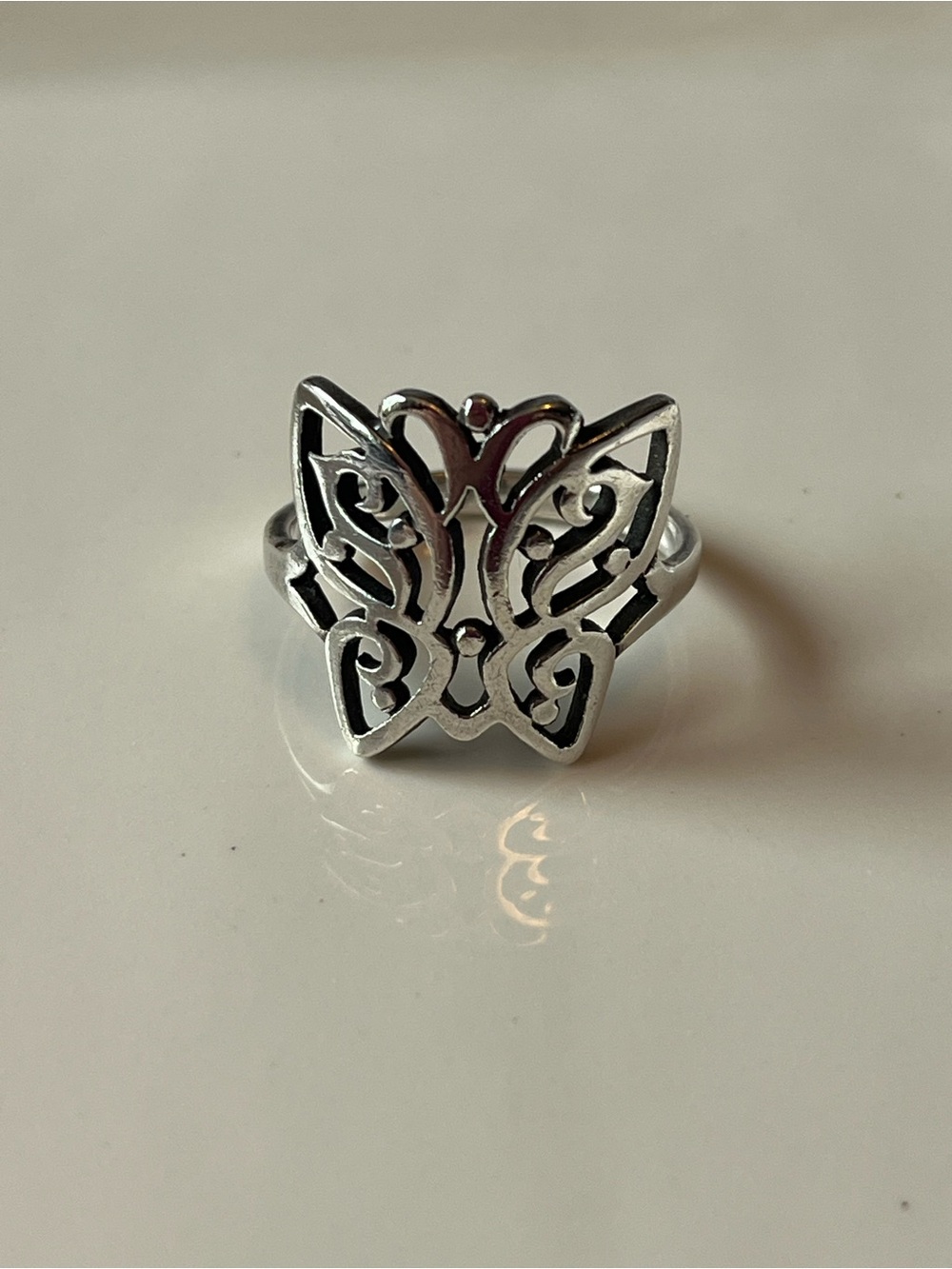 James Avery Silver Butterfly Filigree Ring